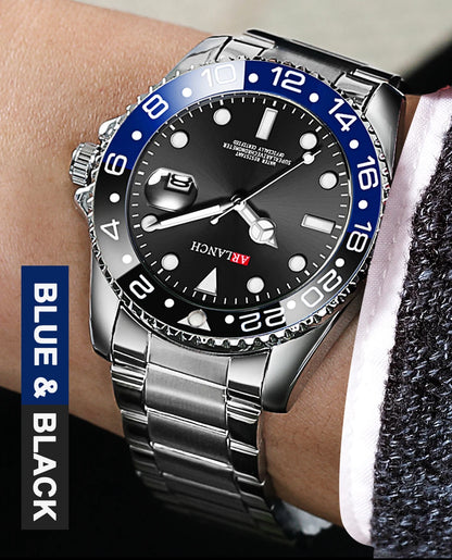 Classic Stainless Steel Quartz Watch with Magnifying Glass - Smarsty