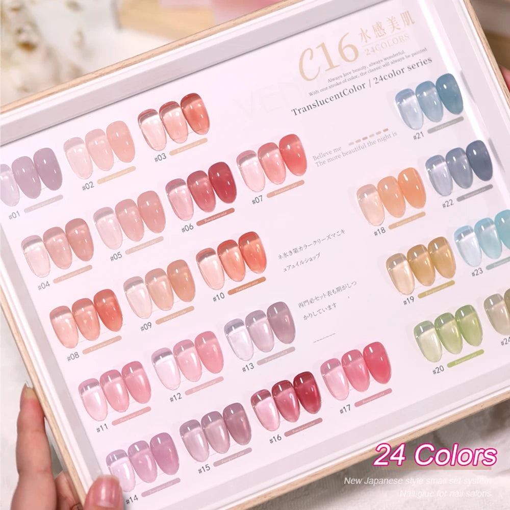 Vendeeni 24 Colors Jelly Gel Nail Polish Set - Smarsty