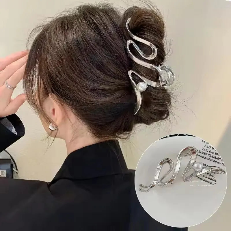 Korean Geometric Metal Hair Clip Durable Alloy Claw - Smarsty
