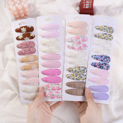 10 Pcs Cotton Alloy Hair Clips for Kids - Smarsty