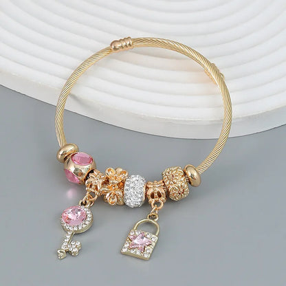 Fashion Stainless Steel Beaded Love Bracelet for Women - Smarsty