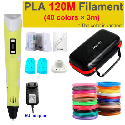 3D Pen 3d Printing Pen Children DIY Drawing Pens PLA Filament Birthday Christmas Boys Girls Gift For Kids With Travel Case - Smarsty