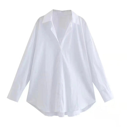 MUJER Women Shirt Multicolour Button Up Shirt Women Summer Long Sleeve Top Female Streetwear Oversize Shirts And Blouses Women - Smarsty