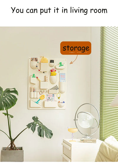Wall-mounted Storage Rack with Hooks for Office, Kitchen and Workshop Children's Room Organizer with Adjustable Shelves by Smarsty