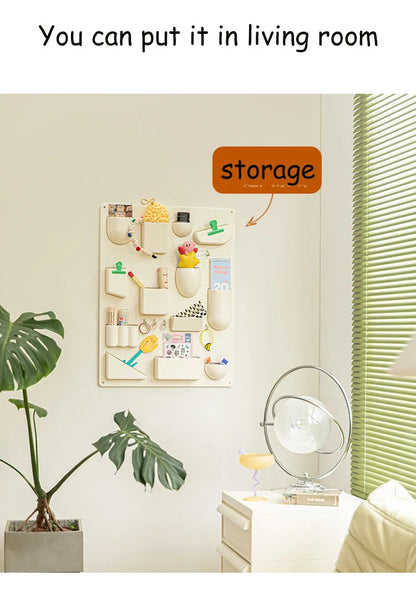 Wall-mounted Storage Rack with Hooks for Office, Kitchen and Workshop Children's Room Organizer with Adjustable Shelves by Smarsty