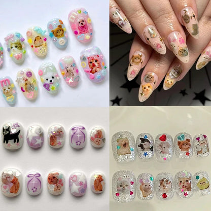 Cute 3D Cartoon Nail Art Stickers for Dogs and Cats - Smarsty