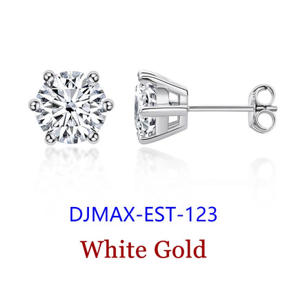Moissanite Studs 0.5 To 2Ct Sterling Silver Screw Back - Smarsty