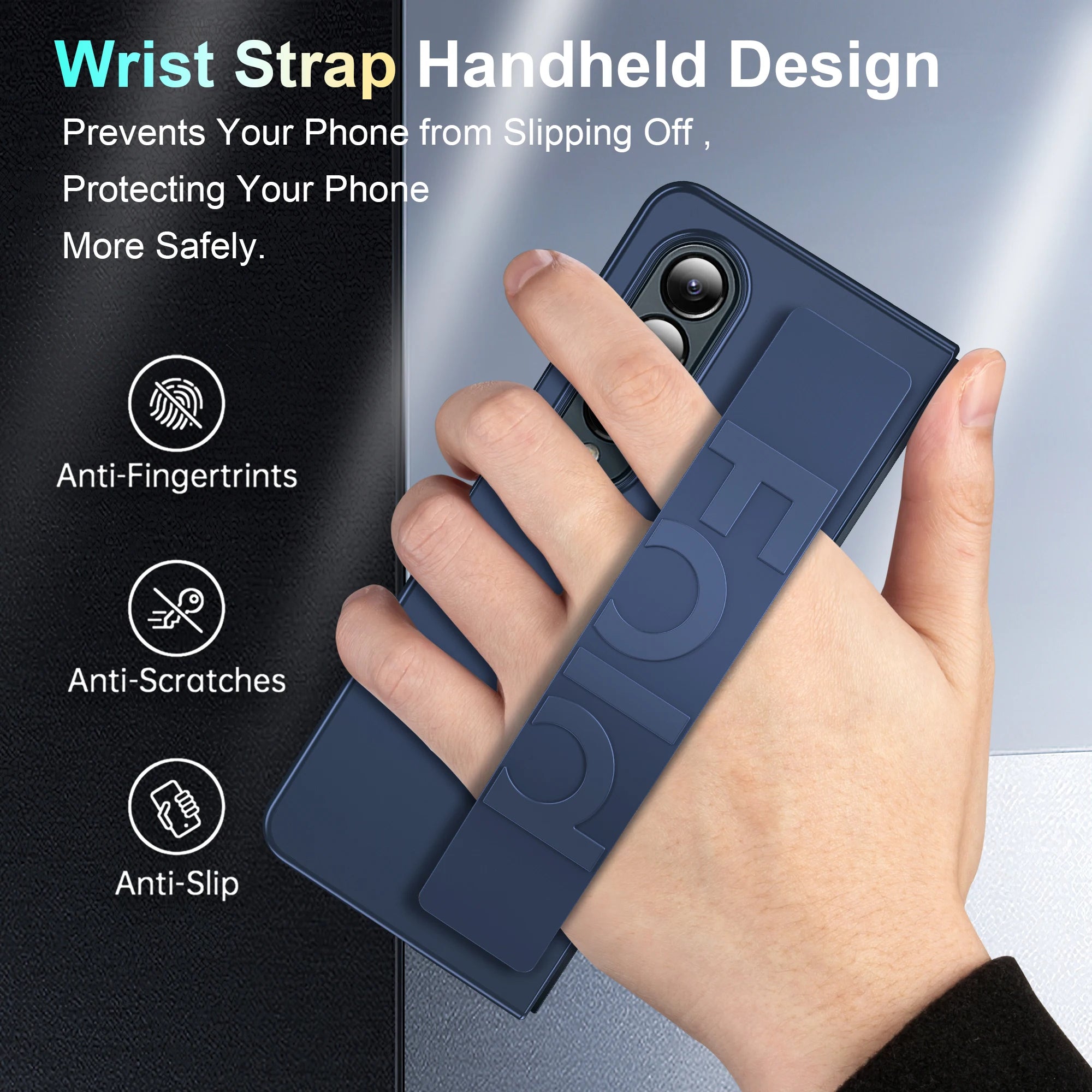 Ultra Thin Matte Galaxy Fold Case With Wrist Strap Pro - Smarsty
