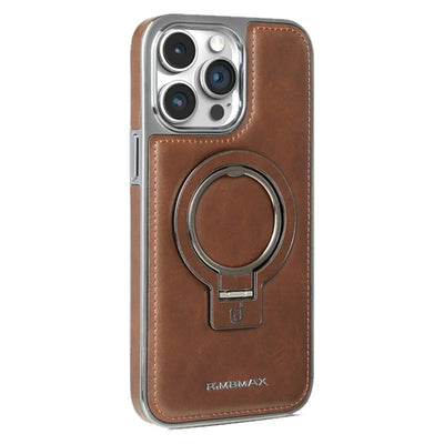 Luxury PU Leather Magnetic Stand Phone Case For iPhone 17 16 15 14 13 12 Pro Max for Magsafe Wireless Charging Shockproof Cover