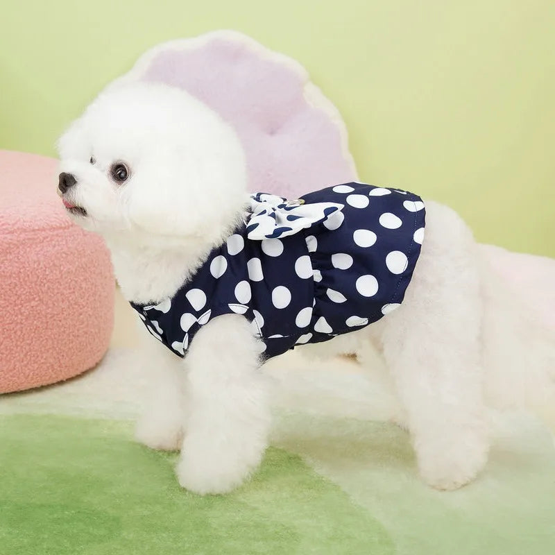 Lovely Dot Pattern Dog Dress for Wedding Parties - Smarsty