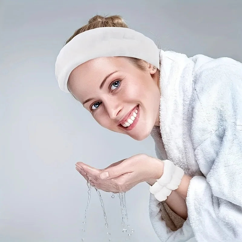 Coral Velvet Makeup Hairband Set for Easy Face Washing - Smarsty