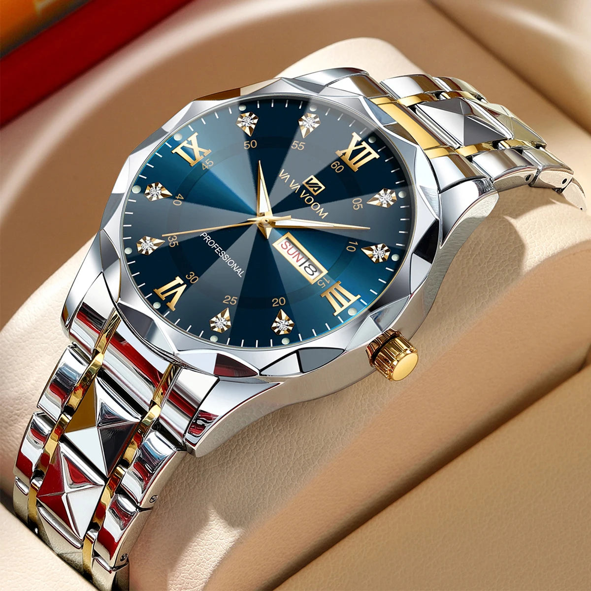 Luxury Men’s Water Resistant Quartz Watch with Night Glow - Smarsty