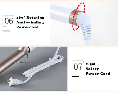 Professional Temperature Setting Electric Hair Curler Wand - Smarsty