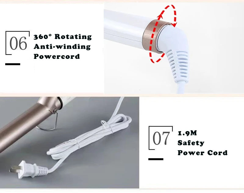 Professional Temperature Setting Electric Hair Curler Wand - Smarsty