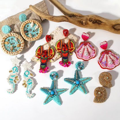 Handmade Bohemian Starfish Drop Earrings for Women - Smarsty