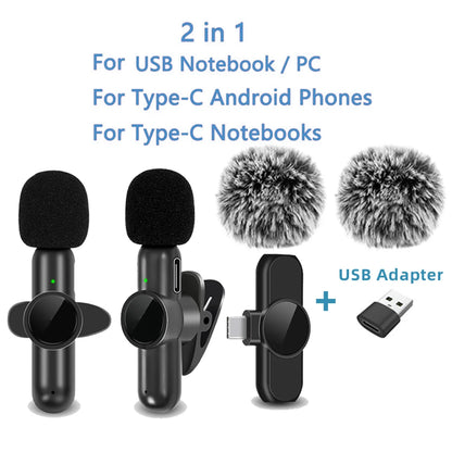 2.4G Wireless Lavalier Microphone for Clear Audio Recording - Smarsty