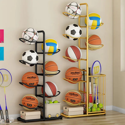 Indoor Children Basketball Storage Rack Put Ball Football Storage Basket Placed Rack Kindergarten Volleyball Stand Holder Space by Smarsty