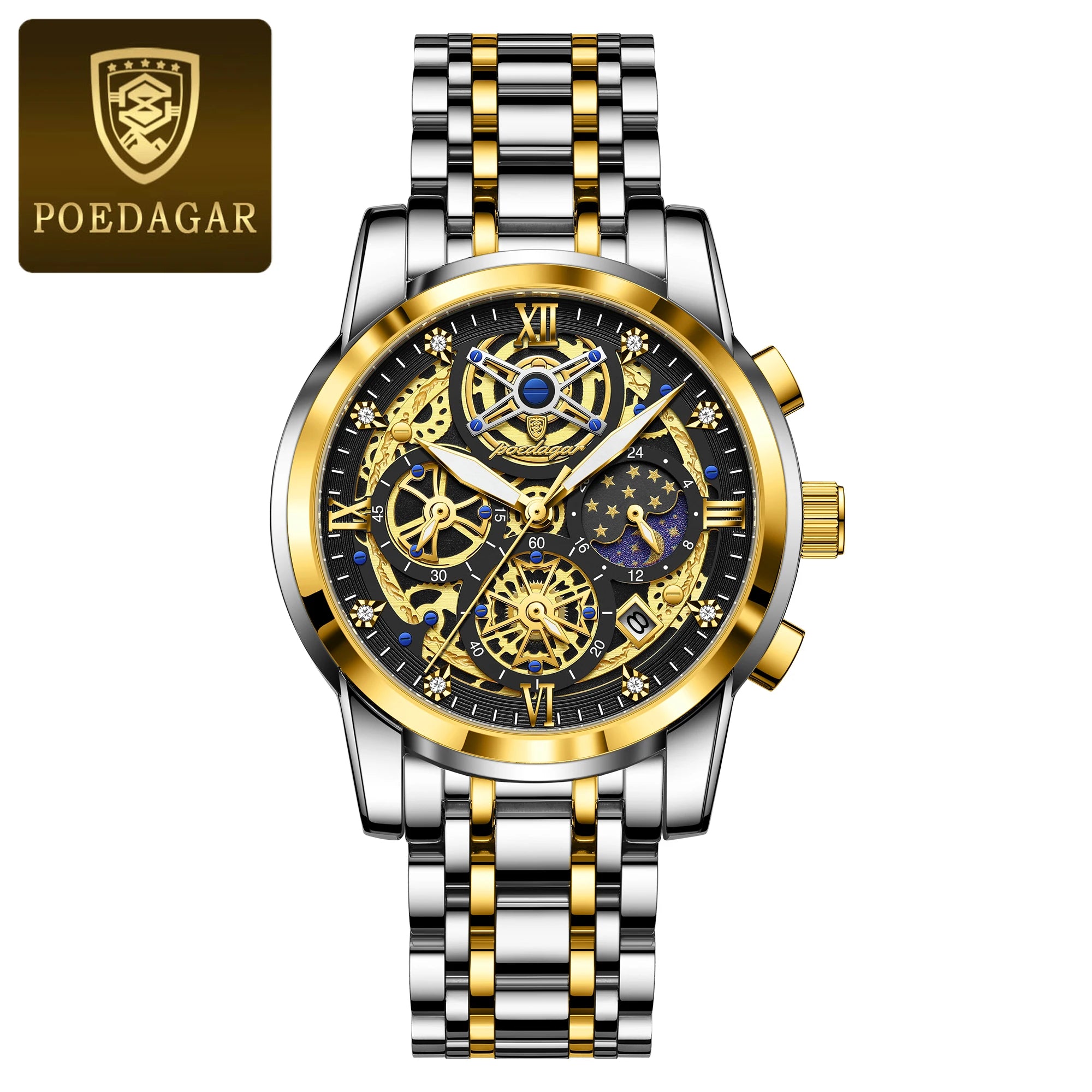 Luxury Waterproof Men's Chronograph Watch with Luminous Date - Smarsty