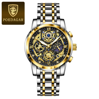 Luxury Waterproof Men's Chronograph Watch with Luminous Date - Smarsty