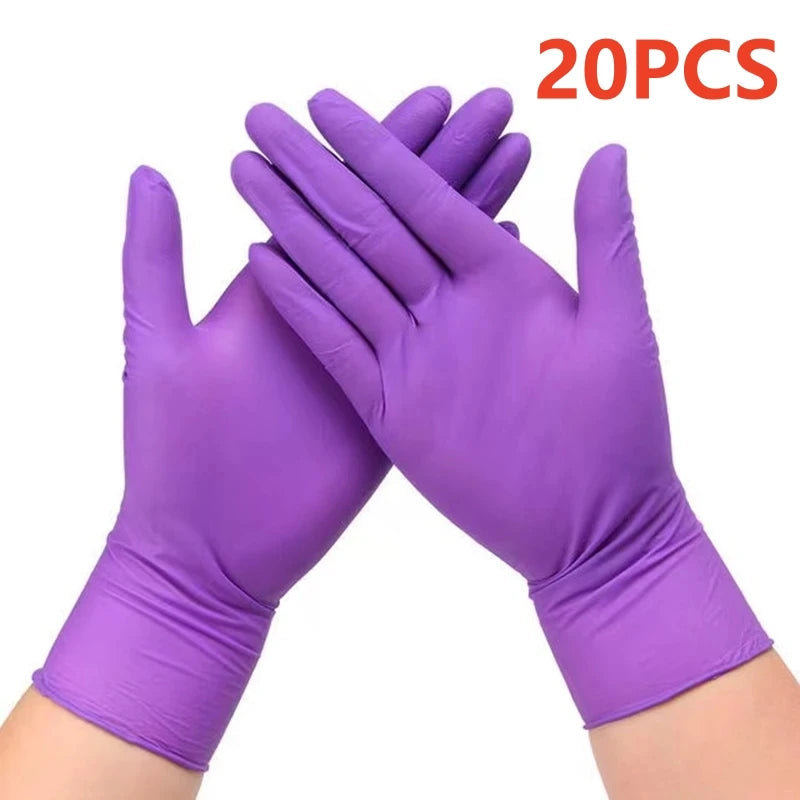 Fuchsia Nitrile Disposable Gloves 20/100PCS 3-mil Powder & Latex Free Household Cleaning Gloves for Cooking Kitchen Esthetician - Smarsty
