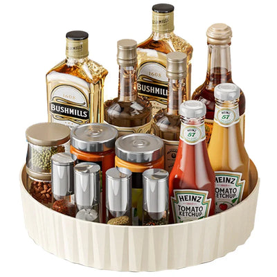 Rotating Tray Spice Rack Pantry Cabinet Turntable With Base Storage Bin Kitchen Organizer For Seasoning Cosmetic Storage Box by Smarsty