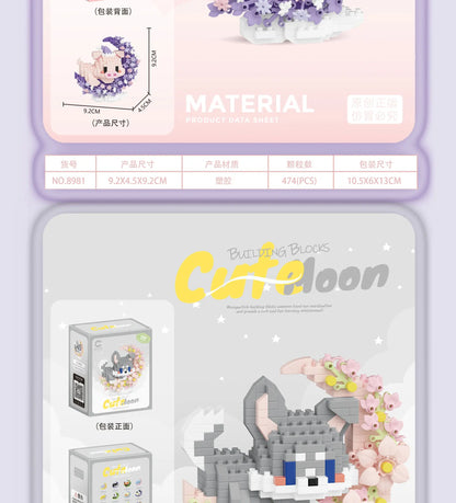 Mini Dog Cat panda raccoon Cute Pet Small Building Block Model Series Ornaments Children's Toy Christmas Birthday Gifts for Kids by Smarsty