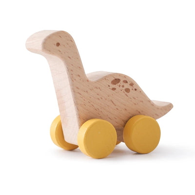 Wooden Baby Car Toys Beech Wooden Dinosaur Cartoon Car Teether Educational Montessori Toys For Children Teething Baby Toys - Smarsty