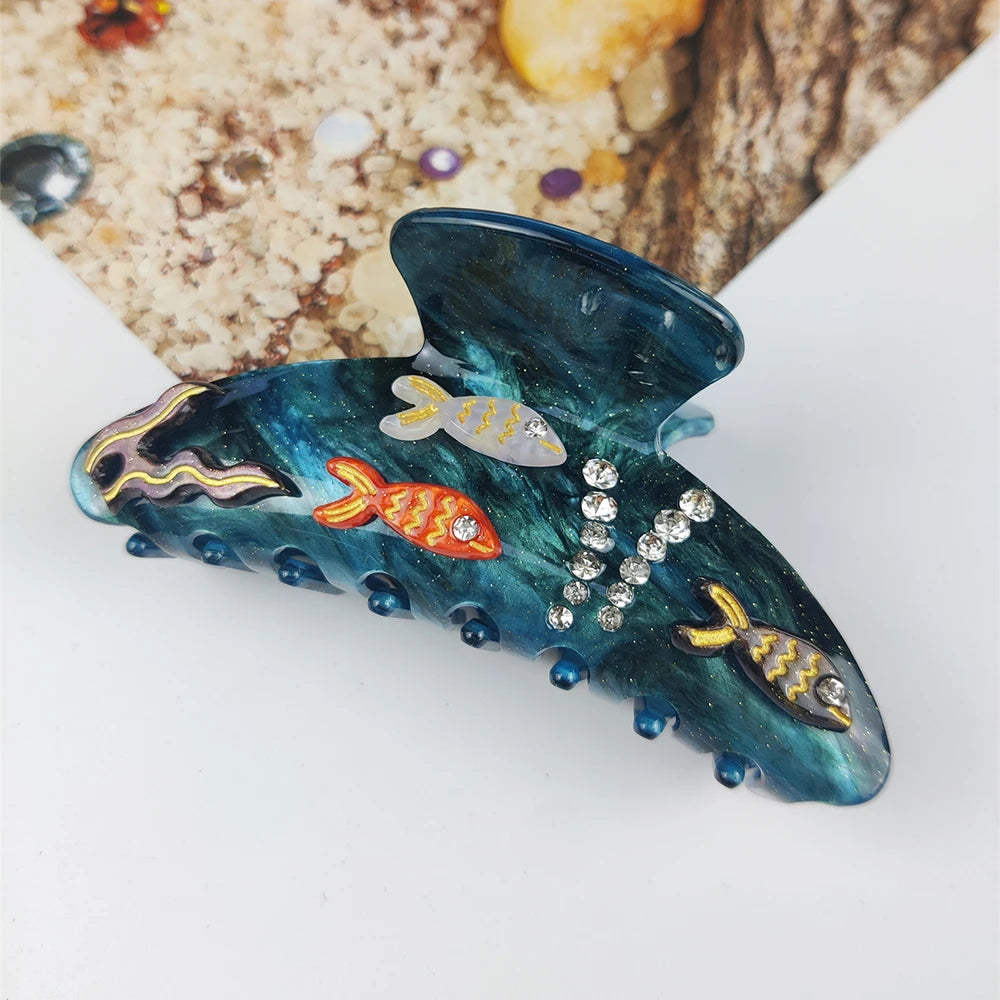 Handmade Large Sea Hair Claw Clips Acetate Beach Starfish - Smarsty