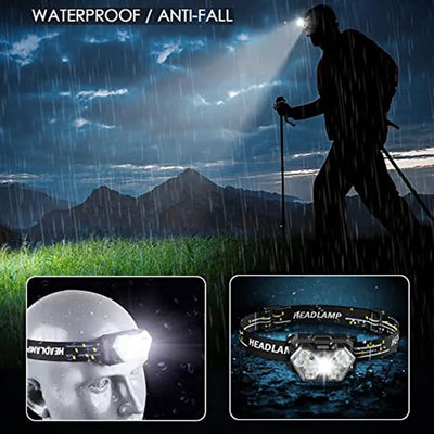 9 Led Strong Light Headlamp USB Rechageable Motion Sensor Headlight Portable Fishing Camping Outdoor Head Lamp Work Flashlight by Smarsty