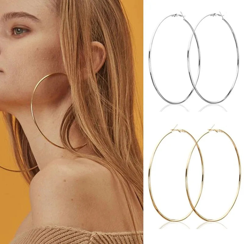 Stainless Steel Hoop Earrings Two Pair Adjustable Sizes - Smarsty