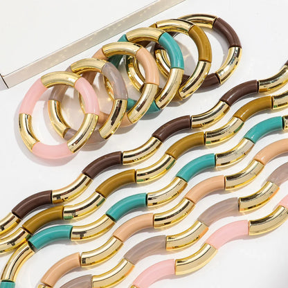 Trendy 4 Piece Acrylic Beaded Bracelets Set - Smarsty