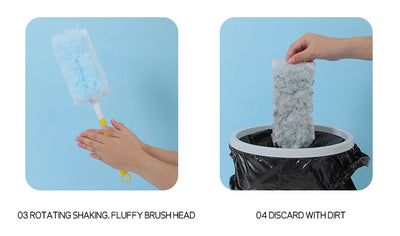 Double sided 360 ° electrostatic dust duster is used for large-scale cleaning of dust, spider webs, and disposable dust collecto - Smarsty