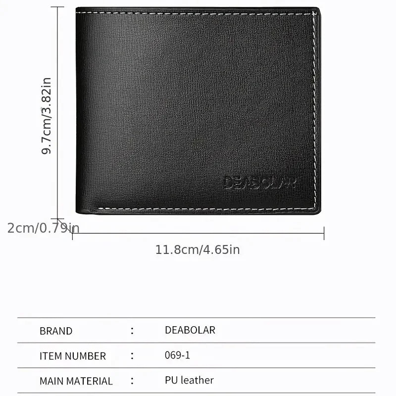 Leather Men Short Wallet Thin Style Folding Young Men Credit Card Holder Wallet - Smarsty