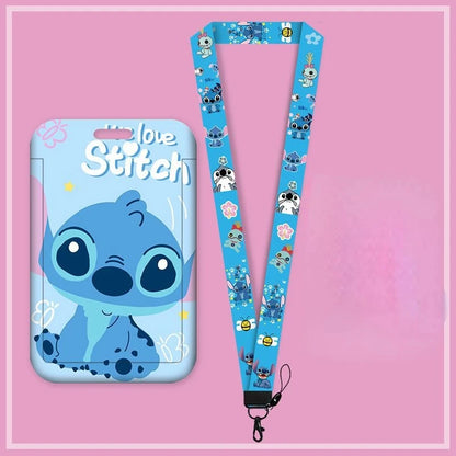 Disney Anime Credential Badge Holder Kawaii Stitch Card Holders Student Campus Lanyard Cards Holder Neck Straps for Kids Gift - Smarsty