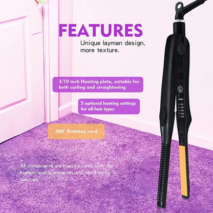 2-in-1 Mini Hair Straightener and Curling Iron for All Hair Types - Smarsty