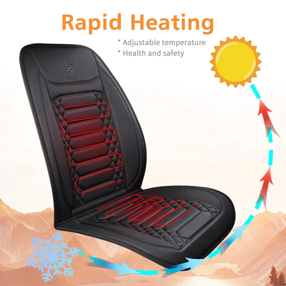 Heated Car Seat Cover 12V Warmth Pad For Winter Comfort - Smarsty