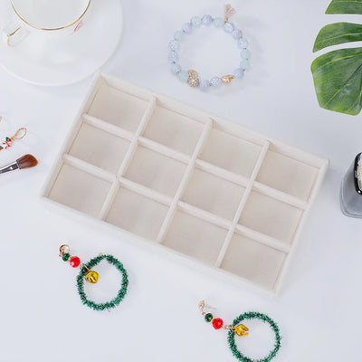 Beige Flocking Jewelry Box Tray for Elegant Storage - Smarsty