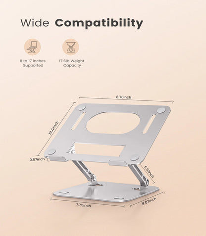 ST01 Portable 11–16-inch Adjustable Laptop Stand Computer Stand Sturdy Aluminum for Desk Foldable Laptop Holder Notebook Tablet