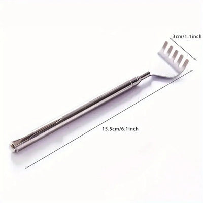 silvery Telescopic Back Scratcher,  Portable Extendable Stainless Steel  Scratchers for Men Women ，Mothers Gifts，Gifts For Men，G - Smarsty
