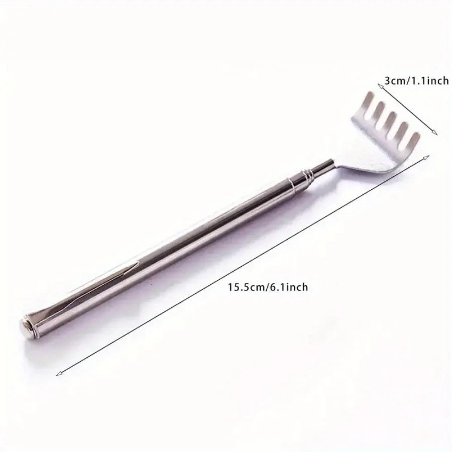 silvery Telescopic Back Scratcher,  Portable Extendable Stainless Steel  Scratchers for Men Women ，Mothers Gifts，Gifts For Men，G - Smarsty