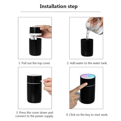 Colorful Portable USB Air Humidifier With Aromatherapy Feature - Smarsty