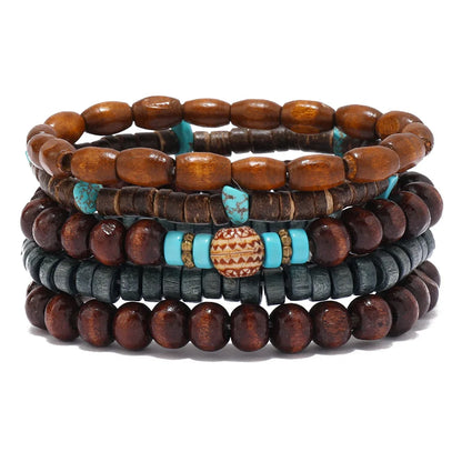 Ethnic Wood Bead Cactus Charms Bracelets for Women - Smarsty