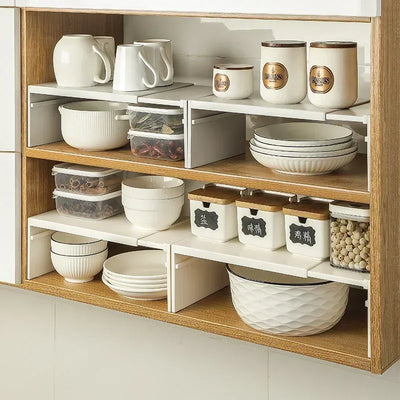 Kitchen Cupboard Organizer Retractable Cabinet Shelf Seasoning Bottle Spice Rack Dish Shelf Kitchen Accessories Storage Rack by Smarsty