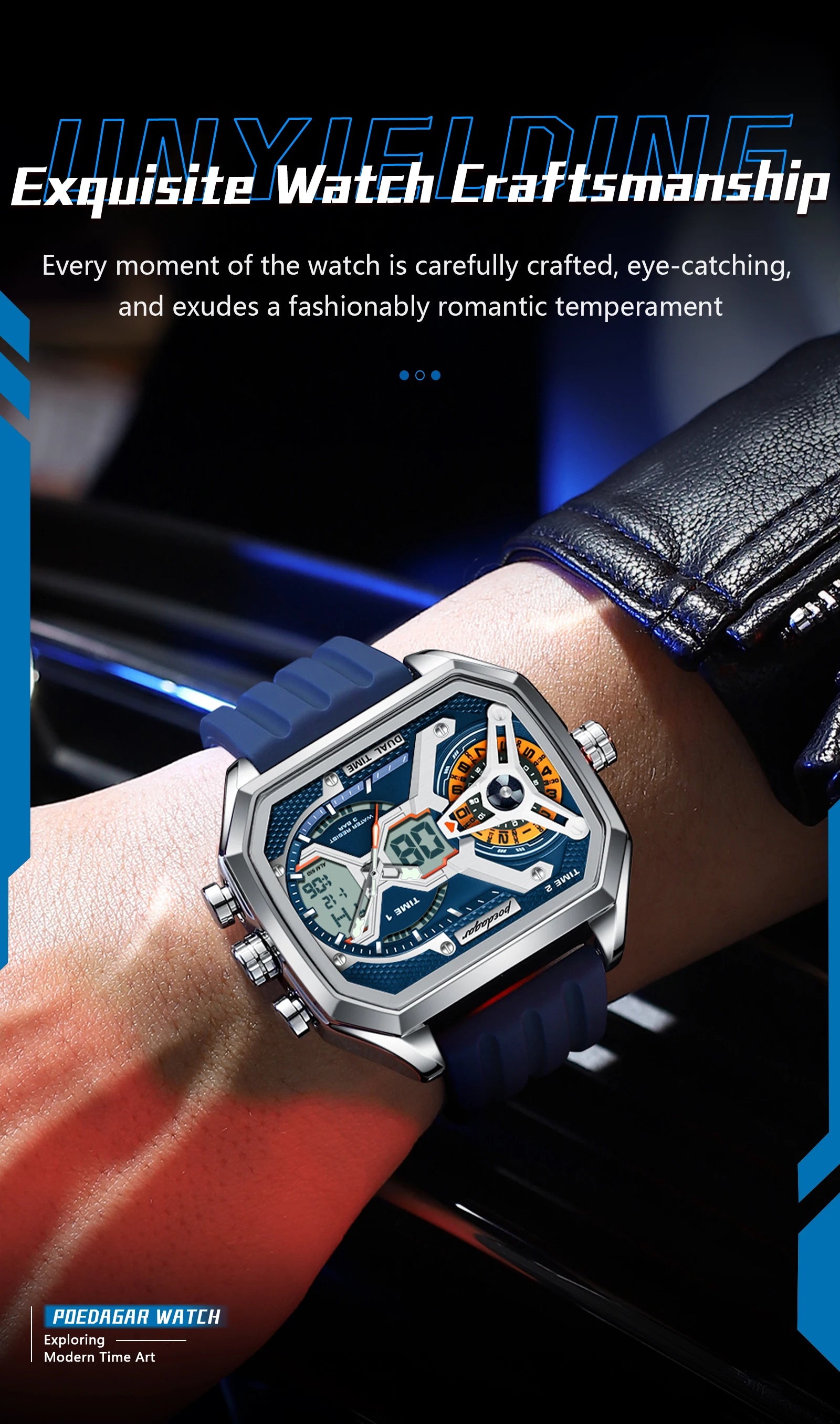 Luxury Men’s Luminous Quartz Watch with LED Calendar - Smarsty