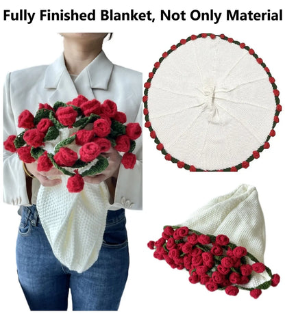 Handmade Crochet Rose Blanket for Cozy Comfort - Smarsty