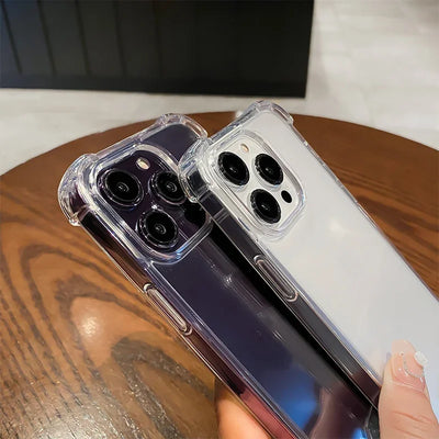 Smarsty Shockproof Transparent IPhone Case With Soft Silicone Bumper -
