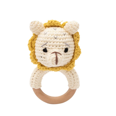 Baby Crochet Rattle Wooden Teether Toy BPA Free Wood Rodent Rabbit Rattle Baby Mobile Play Gym Newborn Educational Music Toys by Smarsty