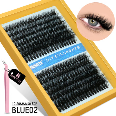 GROINNEYA Fluffy Cluster Lashes Kit for Volume Eyelash Extensions - Smarsty