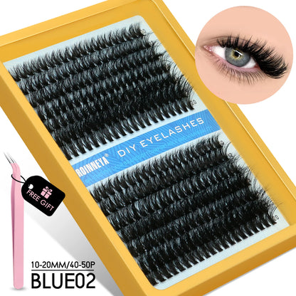 GROINNEYA Fluffy Cluster Lashes Kit for Volume Eyelash Extensions - Smarsty