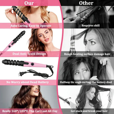Automatic Curling Iron,Hair Straightener And Curling 2 In 1,New Self Curling Iron, Hair Styling,Perfect Holiday Gift For Women - Smarsty